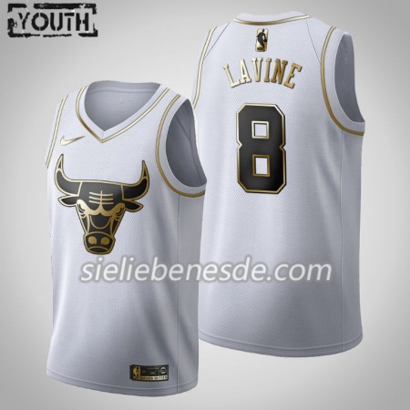 Kinder NBA Chicago Bulls Trikot Zach LaVine 8 Nike 2019-2020 Weiß Golden Edition Swingman